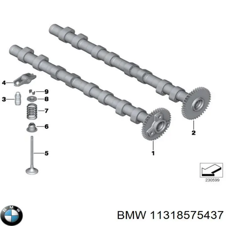Распредвал двигателя впускной на BMW 2 (F46) купить.