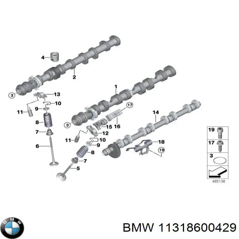 11318600429 BMW Распредвал двигателя, впускной