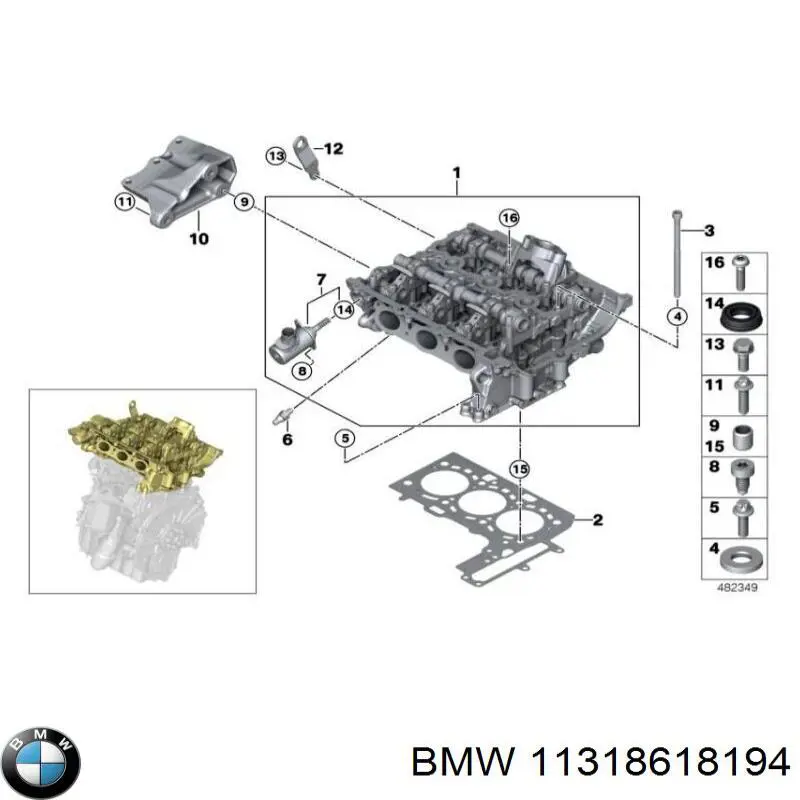 Распредвал двигателя впускной BMW 11318618194 цена, от 480.17 USD