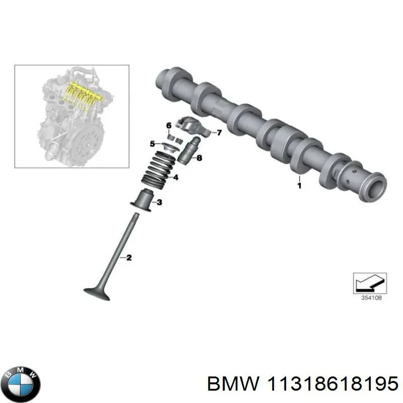 Распредвал двигателя выпускной BMW 11318618195 цена, от 481.43 USD