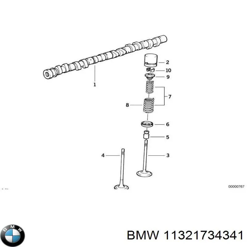 Гидрокомпенсатор (гидротолкатель), толкатель клапанов BMW 11321734341