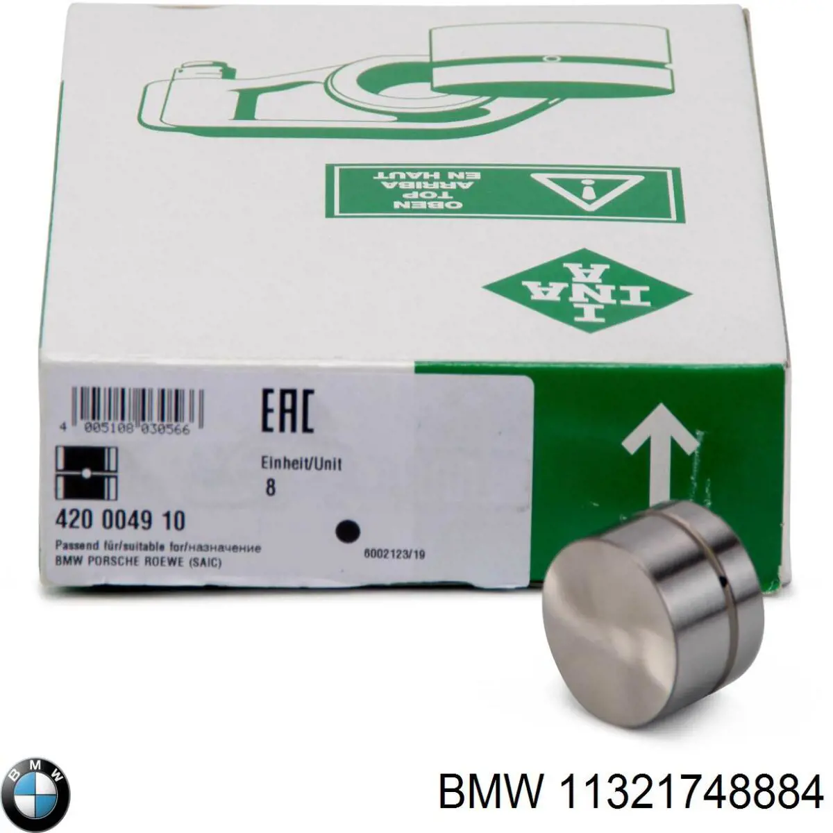 Compensador hidrâulico (empurrador hidrâulico), empurrador de válvulas 11321748884 BMW