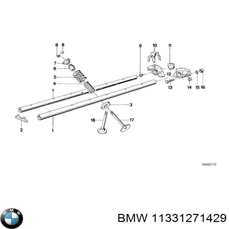 Palanca oscilante, distribución del motor 11331271429 BMW