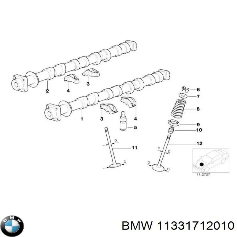 Гидрокомпенсатор (гидротолкатель), толкатель клапанов BMW 11331712010