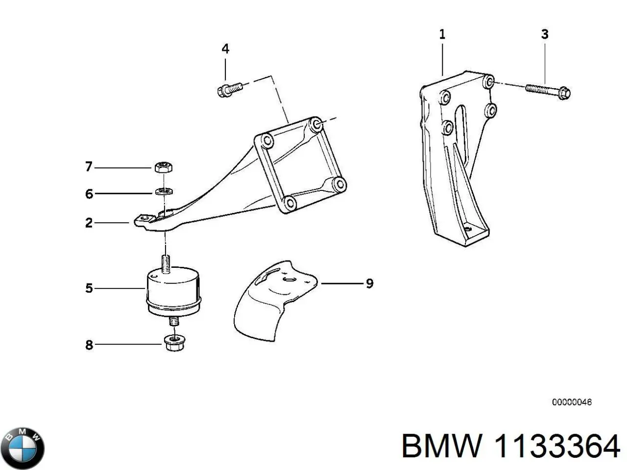 1133364 BMW подушка (опора двигателя левая/правая)