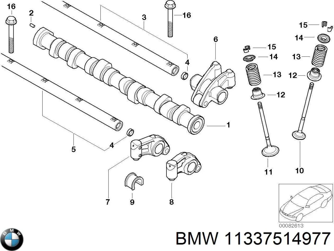 Коромысло клапана (рокер) впускной BMW 11337514977 цена, от 22.17 USD