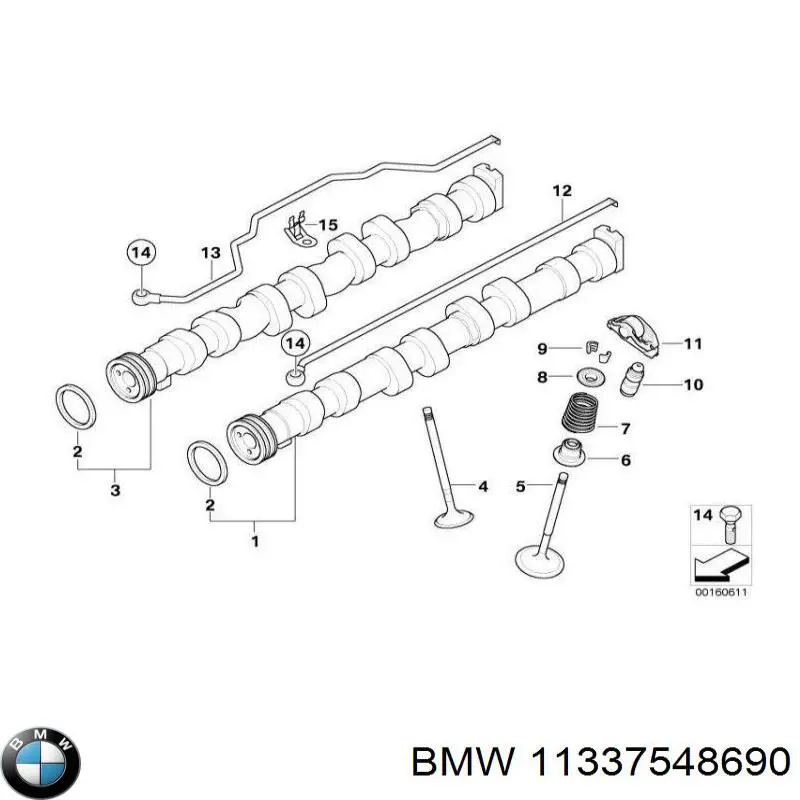 Compensador hidrâulico (empurrador hidrâulico), empurrador de válvulas BMW 11337548690