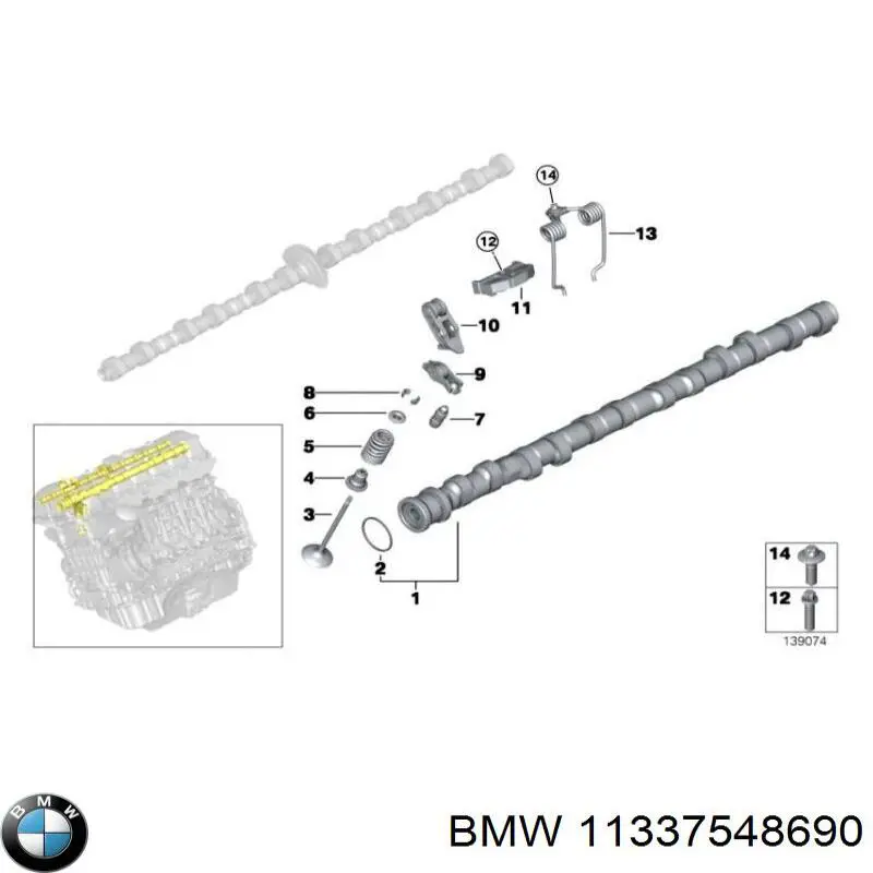 11337548690 BMW Compensador hidrâulico (empurrador hidrâulico), empurrador de válvulas