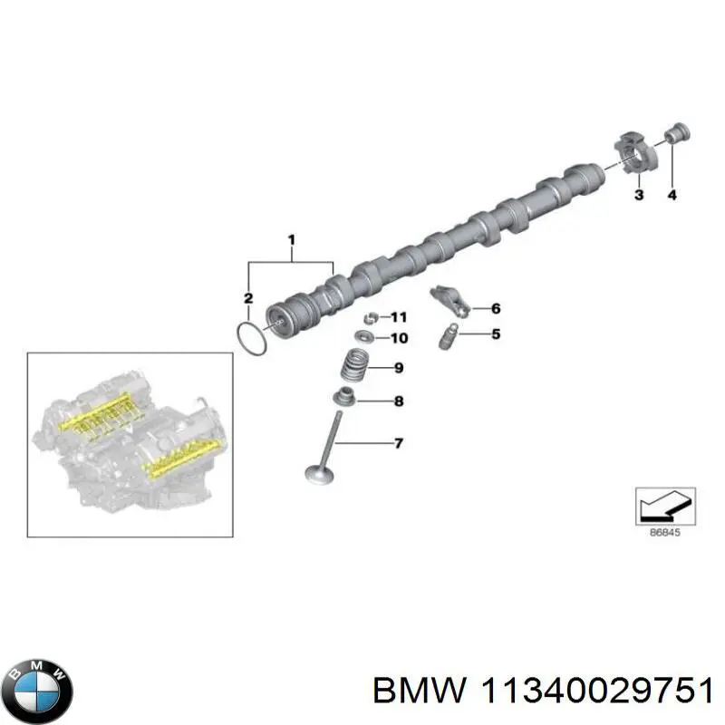 Сальник клапана впуск/выпуск, комплект на мотор BMW 11340029751