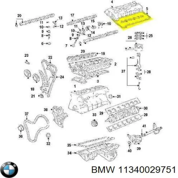 Сальник клапана (маслосъемный), впуск/выпуск, комплект на мотор 11340029751 BMW