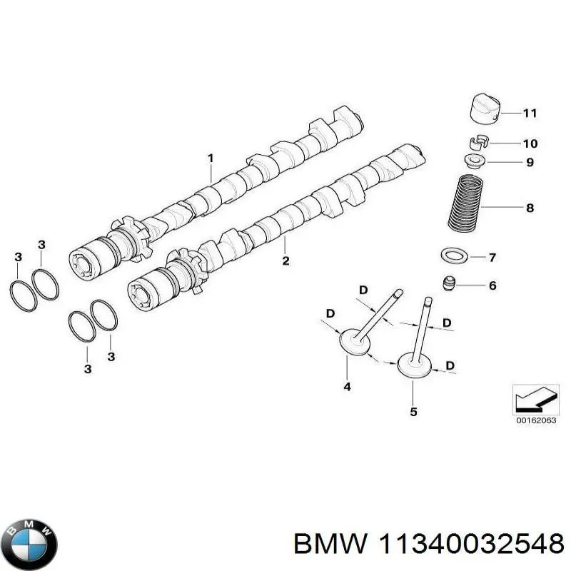 11340032548 BMW сальник клапана (маслосъемный, впуск/выпуск, комплект на мотор)