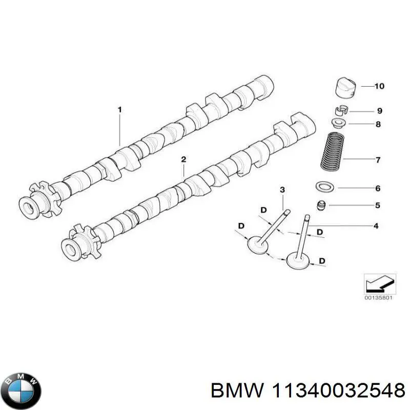 Купить 11340032548 BMW Маслосъемный колпачок (сальник клапана) впуск/выпуск, комплект на мотор