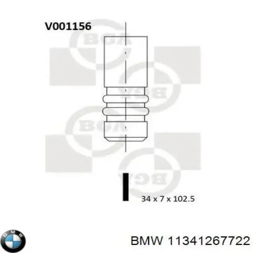 Выпускной клапан двигателя BMW 11341267722 цена, от 10.57 USD