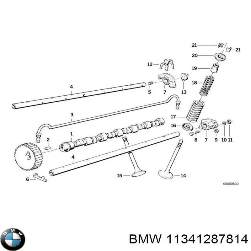 Клапан выпускной BMW 11341287814