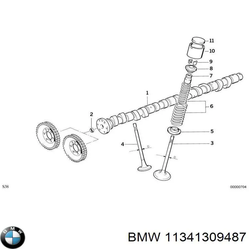 Клапан выпускной BMW 11341309487