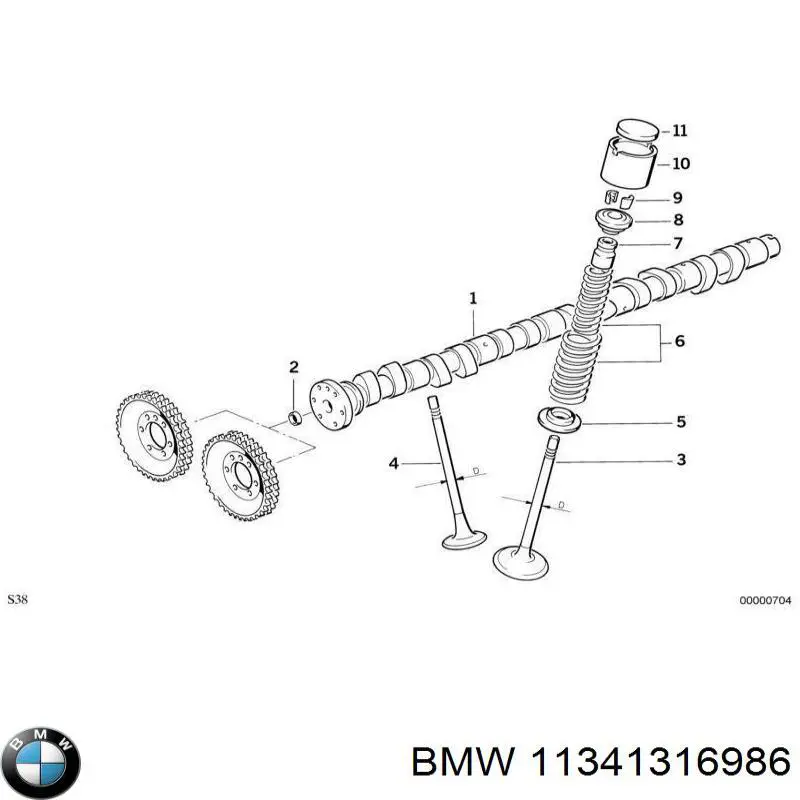 Клапан выпускной BMW 11341316986