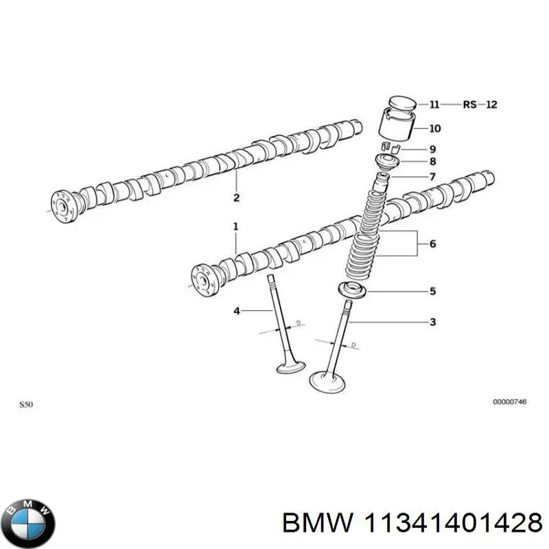 Гидрокомпенсатор (гидротолкатель), толкатель клапанов BMW 11341401428