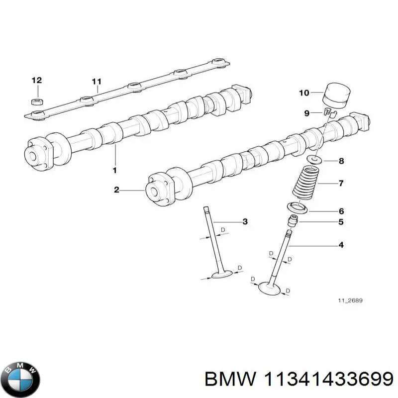 Клапан выпускной BMW 11341433699
