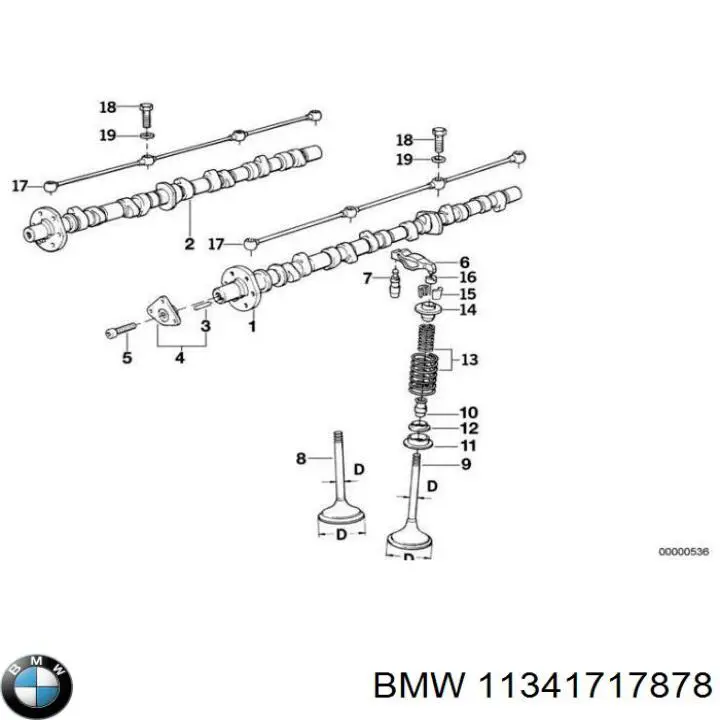11341717878 BMW клапан выпускной