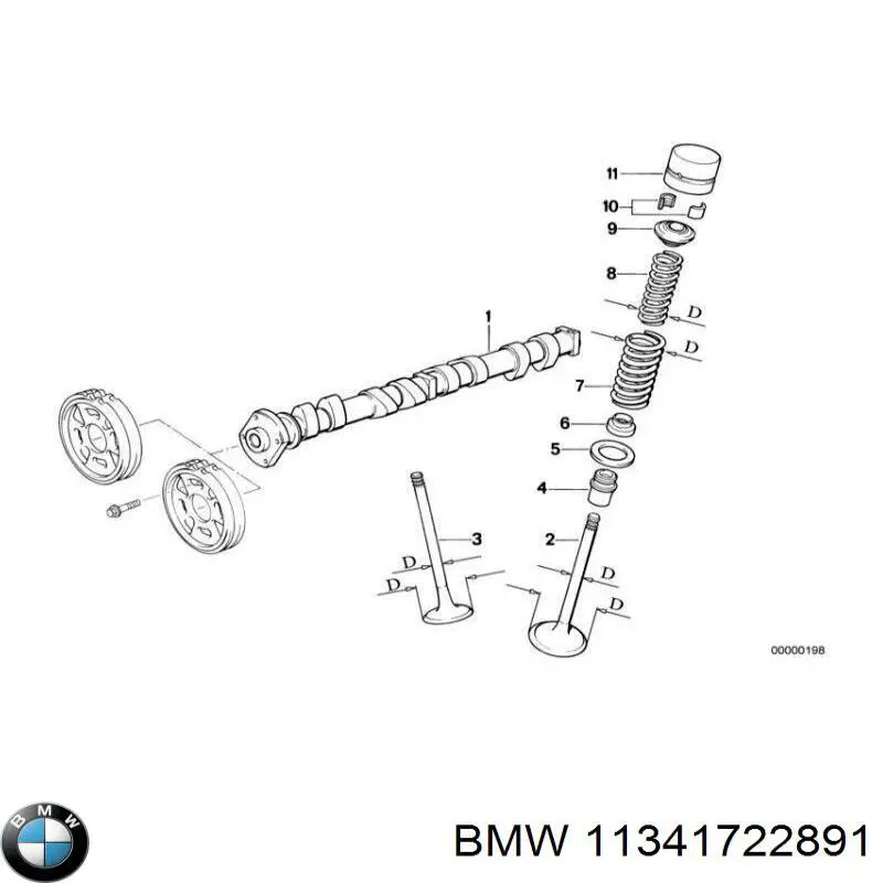 11341722891 BMW клапан выпускной