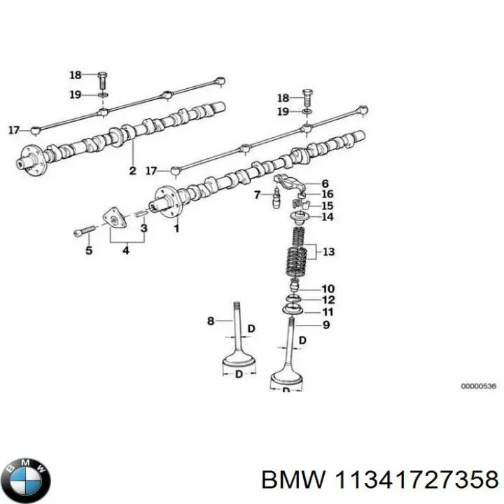 11341727358 BMW клапан впускной
