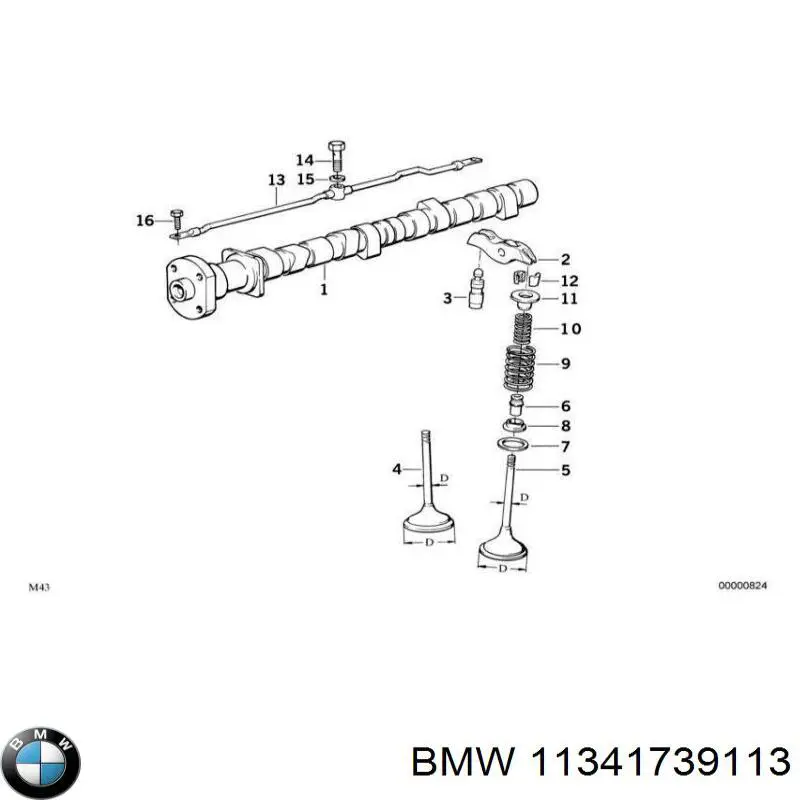 11341739113 BMW клапан выпускной