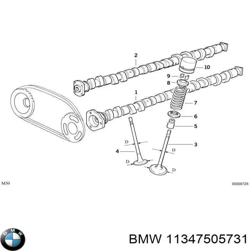 Выпускной клапан двигателя BMW 11341738219 цена, от 17.71 USD