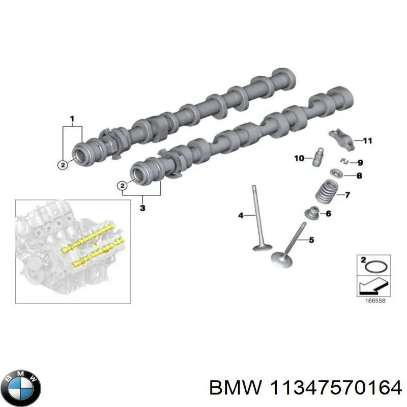 Выпускной клапан двигателя BMW 11347570164 цена, от 64.85 USD