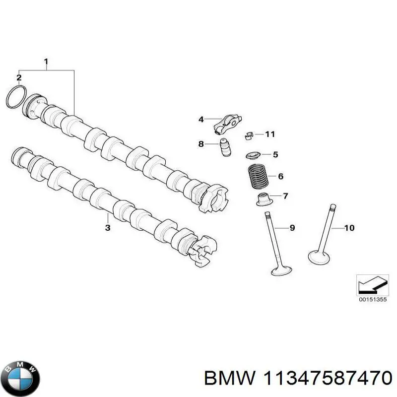 Клапан впускной BMW 11347587470