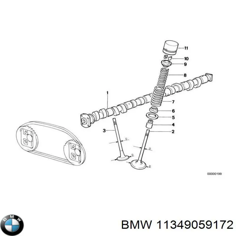 Сальник клапана впуск/выпуск, комплект на мотор BMW 11349059172
