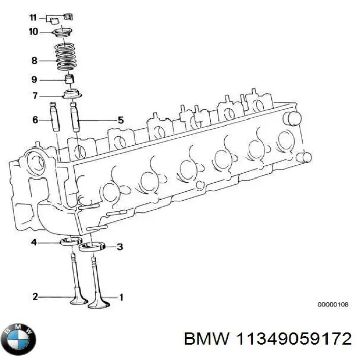 Сальник клапана (маслосъемный), впуск/выпуск, комплект на мотор 11349059172 BMW