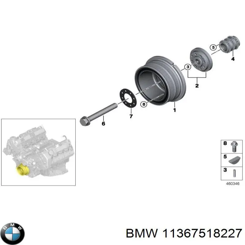 Звездочка-шестерня распредвала двигателя, впускного BMW 11367518227 цена, от 126.69 USD