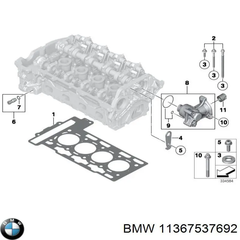 Клапан ограничения давления масла ГБЦ BMW 11367537692