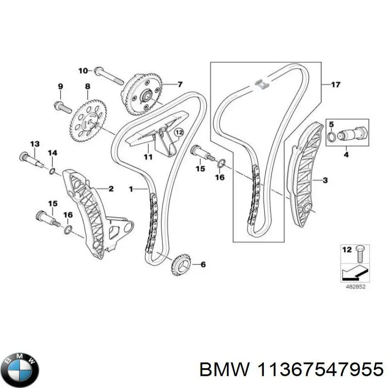 Звездочка-шестерня распредвала двигателя, выпускного BMW 11367547955 цена, от 19.75 USD