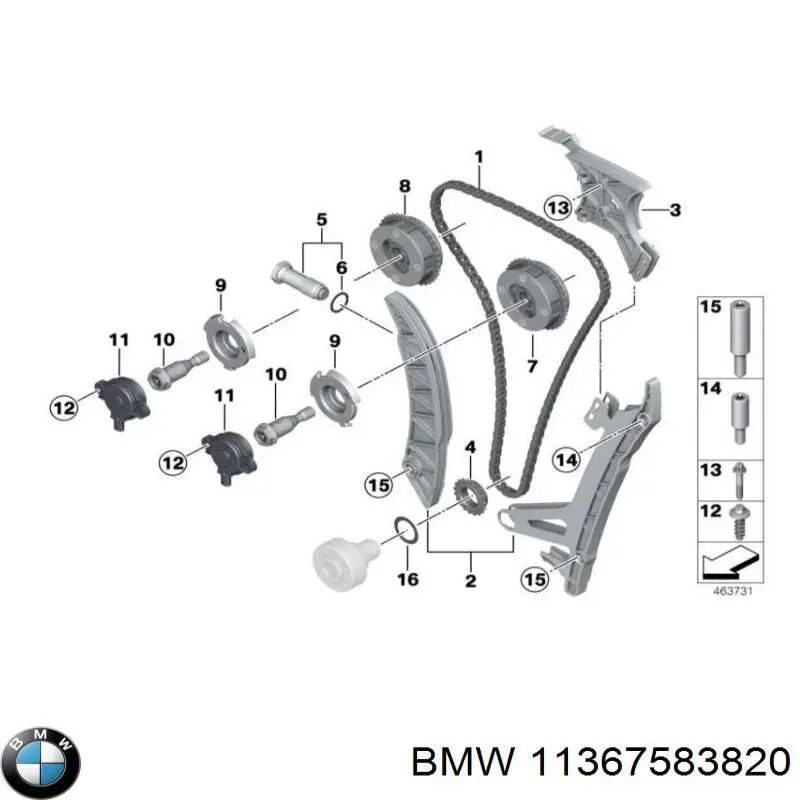 Клапан електромагнітний положення (фаз) розподільного валу 11367583820 BMW