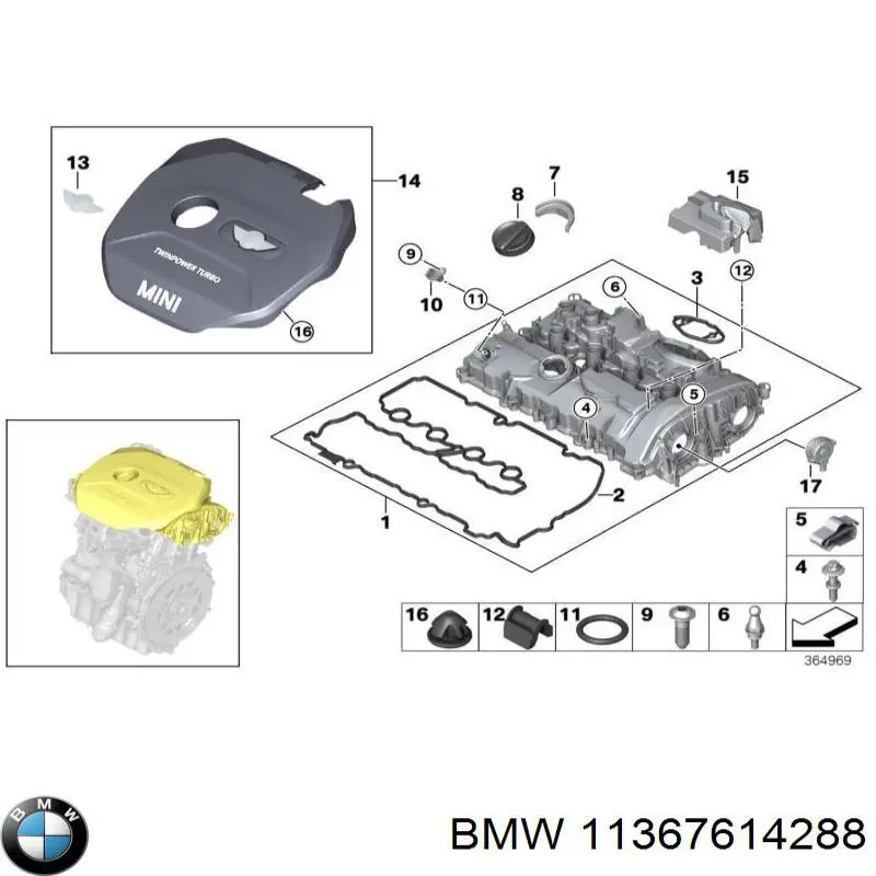 Válvula eletromagnética de posição (de fases) da árvore distribuidora para BMW 5 (G31)