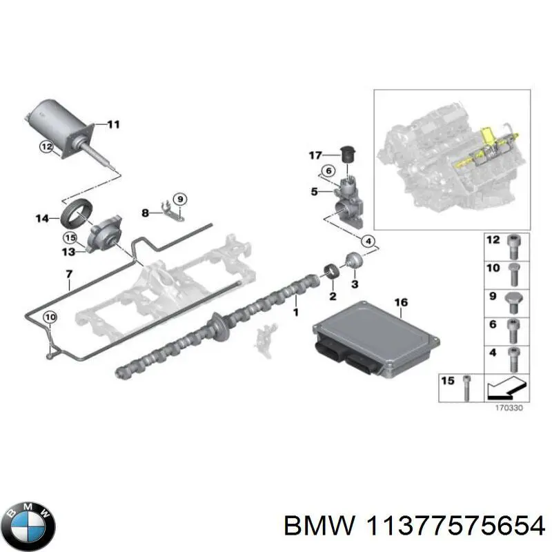 Módulo de controlo da Centralina eletrônica Valvetronic para BMW 7 (E65, E66, E67)