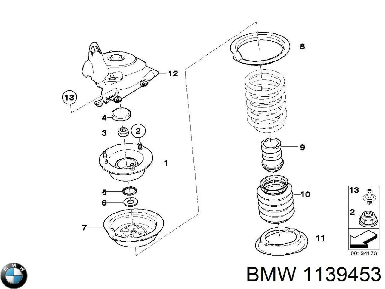 Гайка штока амортизатора переднего BMW 1139453 цена, от 2.40 USD