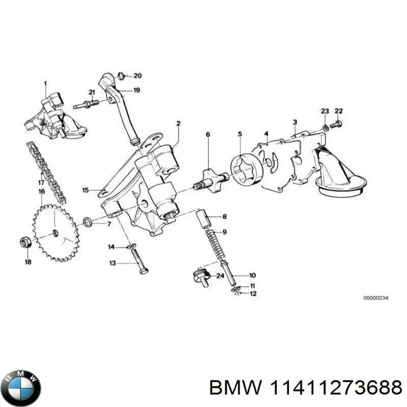 Шестерня масляного насоса 11411273688 BMW