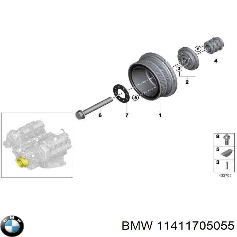 Tensor De Cadena De Bomba De Aceite 11411705055 BMW