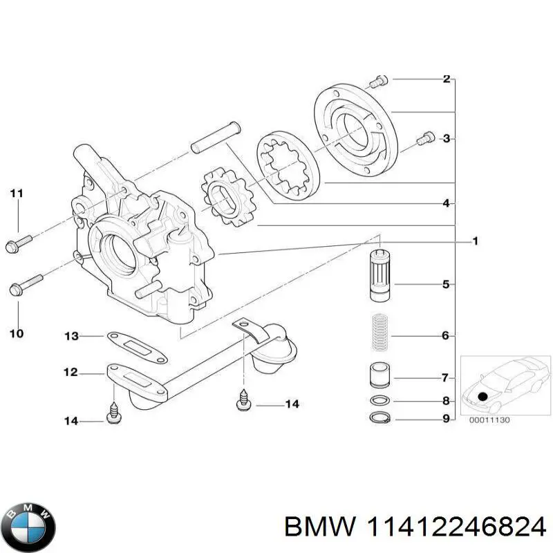 Масляный насос 11412246824 BMW