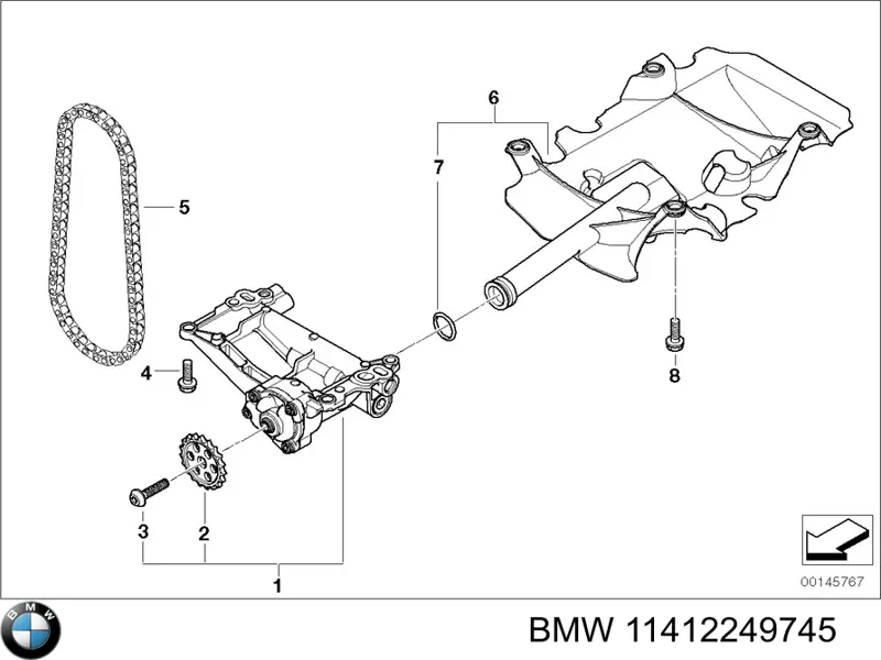 Цепь масло насоса BMW 11412249745 цена, от 48.30 USD