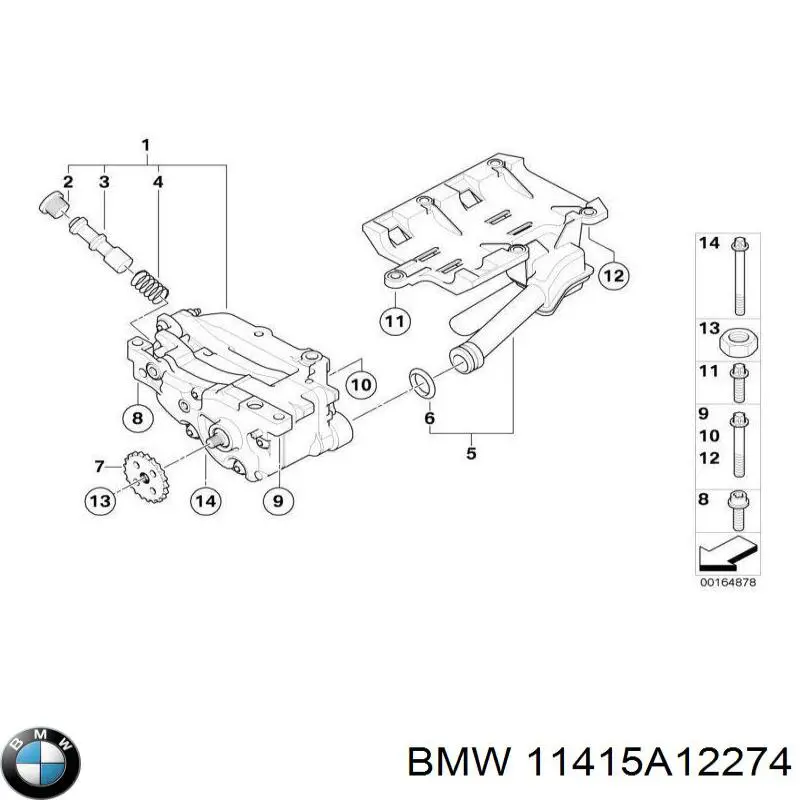 Помпа масляная BMW 11415A12274 цена, от 577.73 USD