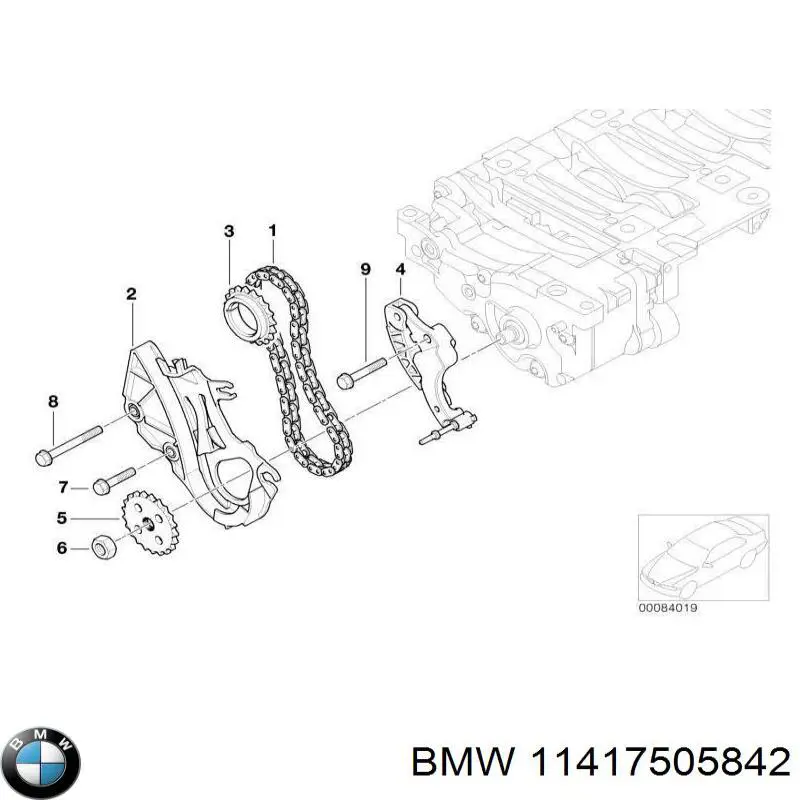 Натягувач ланцюга насосу масляного 11417505842 BMW