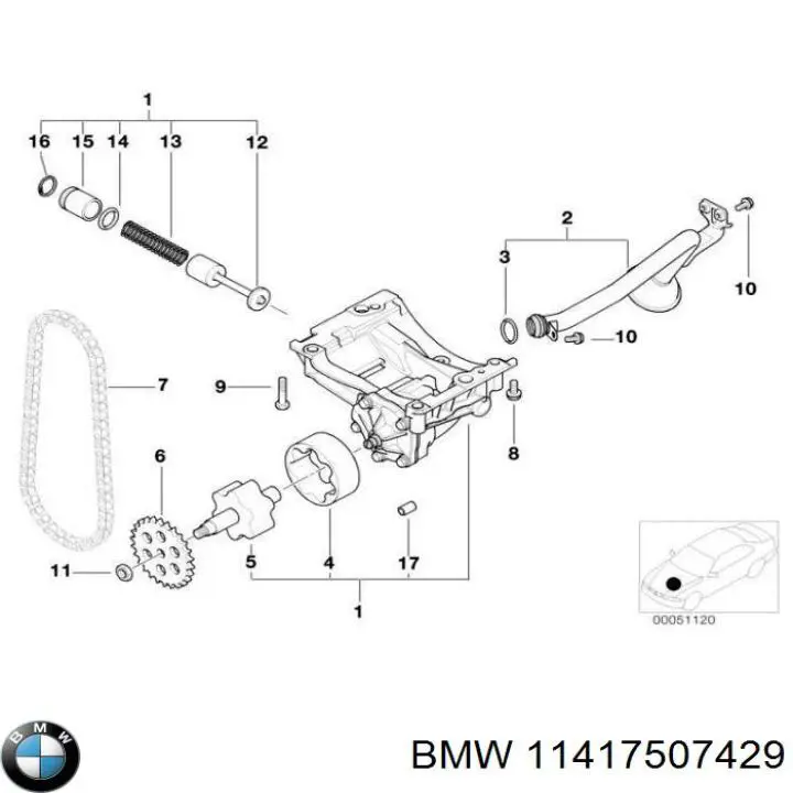 Прокладка маслозаборника BMW 11417507429