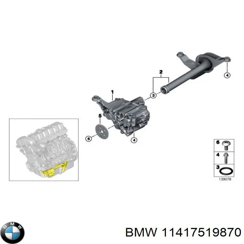 11417519870 BMW roda dentada de acionamento de bomba de óleo