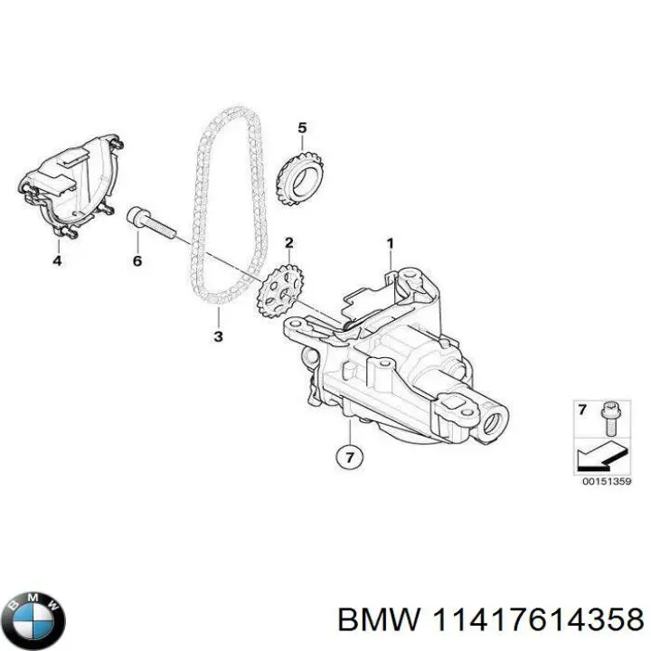 Помпа масляная BMW 11417614358 цена, от 255.54 USD