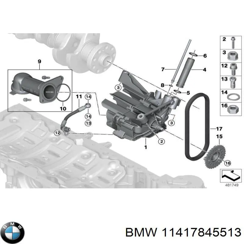 Помпа масляная BMW 11417845513 цена, от 706.18 USD