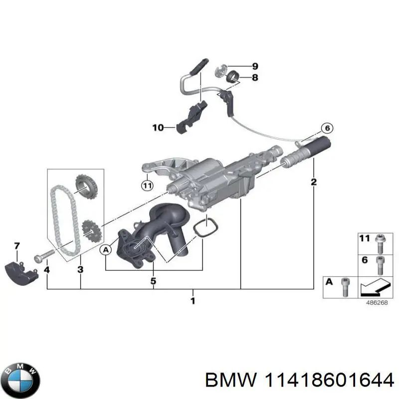 11418601644 BMW válvula de regulação de pressão de óleo