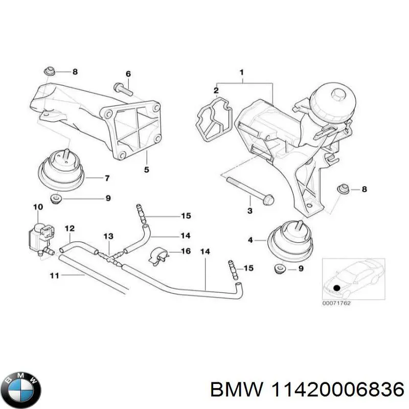 Купить 11420006836 BMW Прокладка крышки маслозаливной горловины